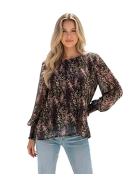 ‘Lilly' Floral Top - Brown