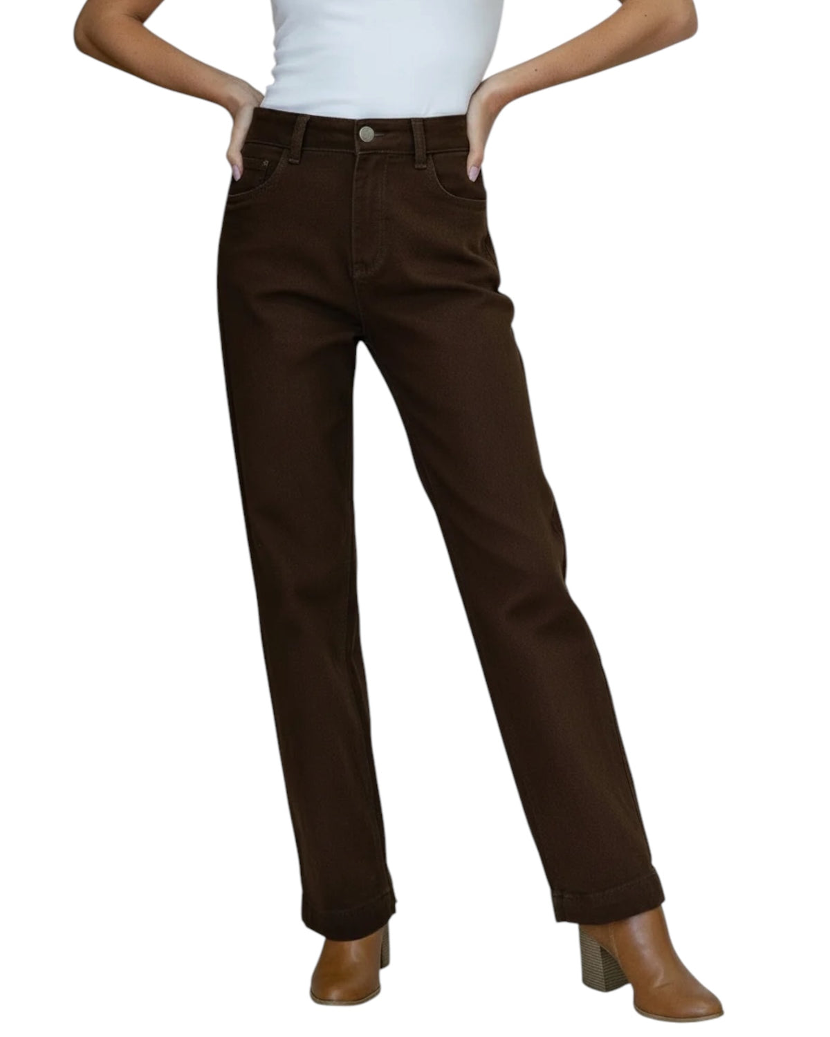 'Chelsea' Straight Leg Jeans - Choc