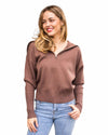 'Jess' Quarter Zip Jumper - Chocolate