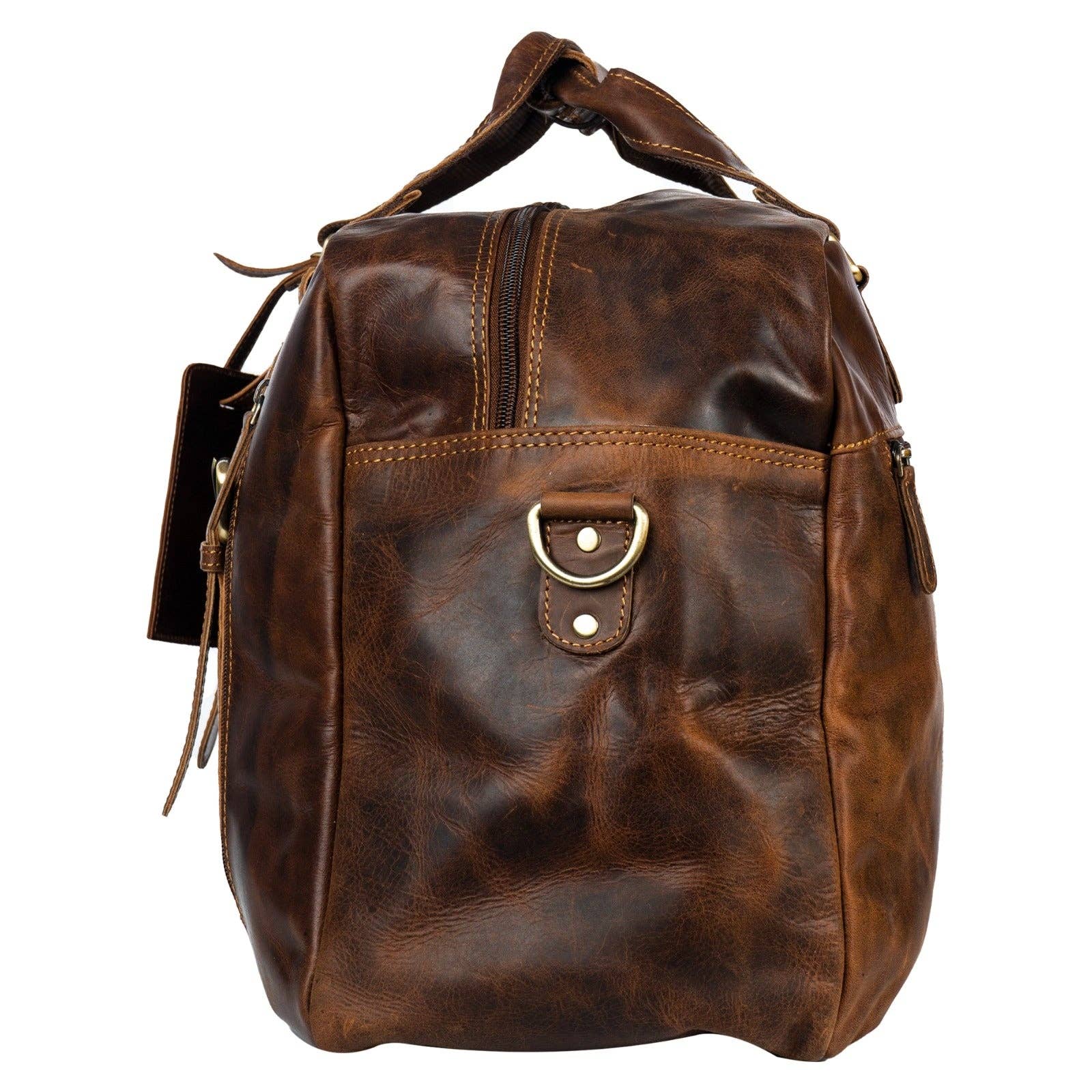 Voyager Leather Weekender Bag – Sandal