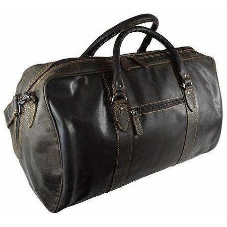 'Wilson' Leather Weekend Travel Bag - Brown