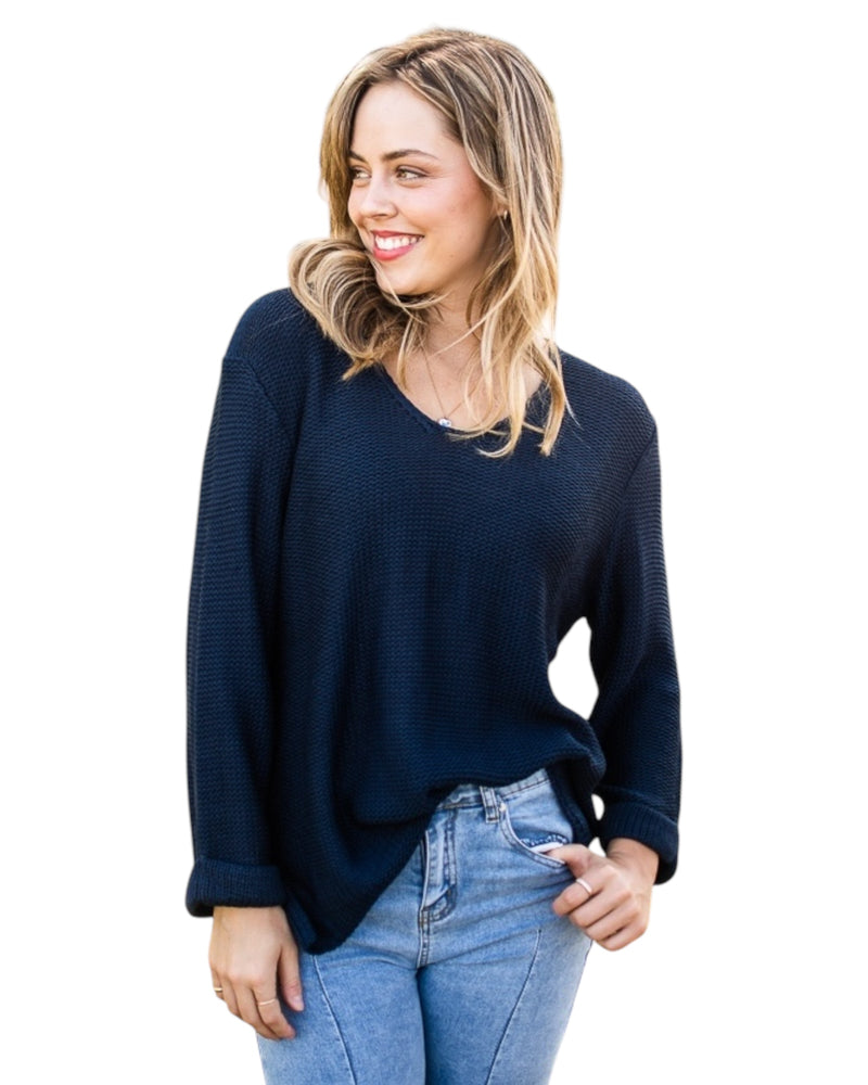 'Charlie’ Knit Jumper - Navy