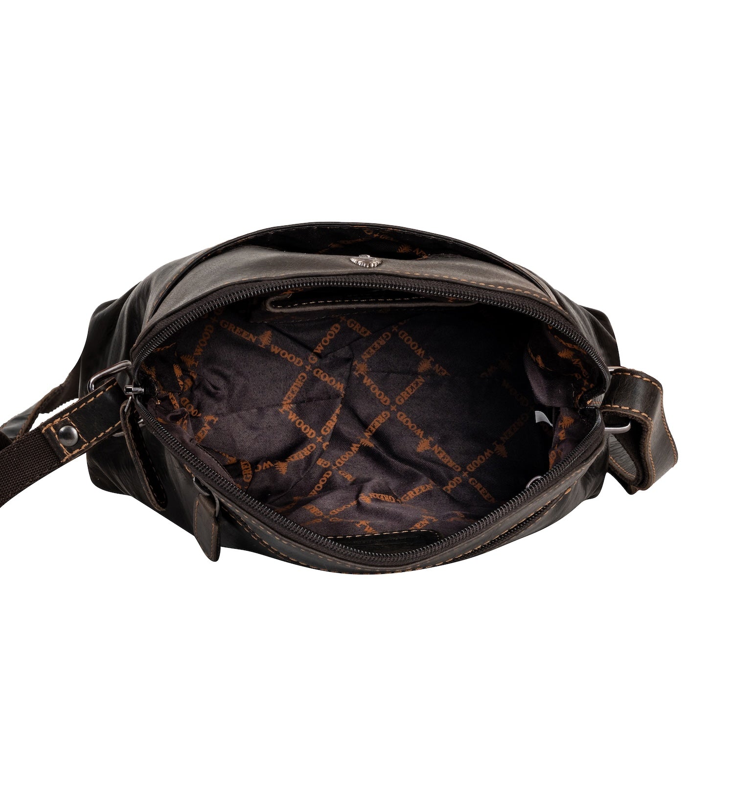 ‘Explorer' Leather Compact Crossbody Bag – Vintage Brown