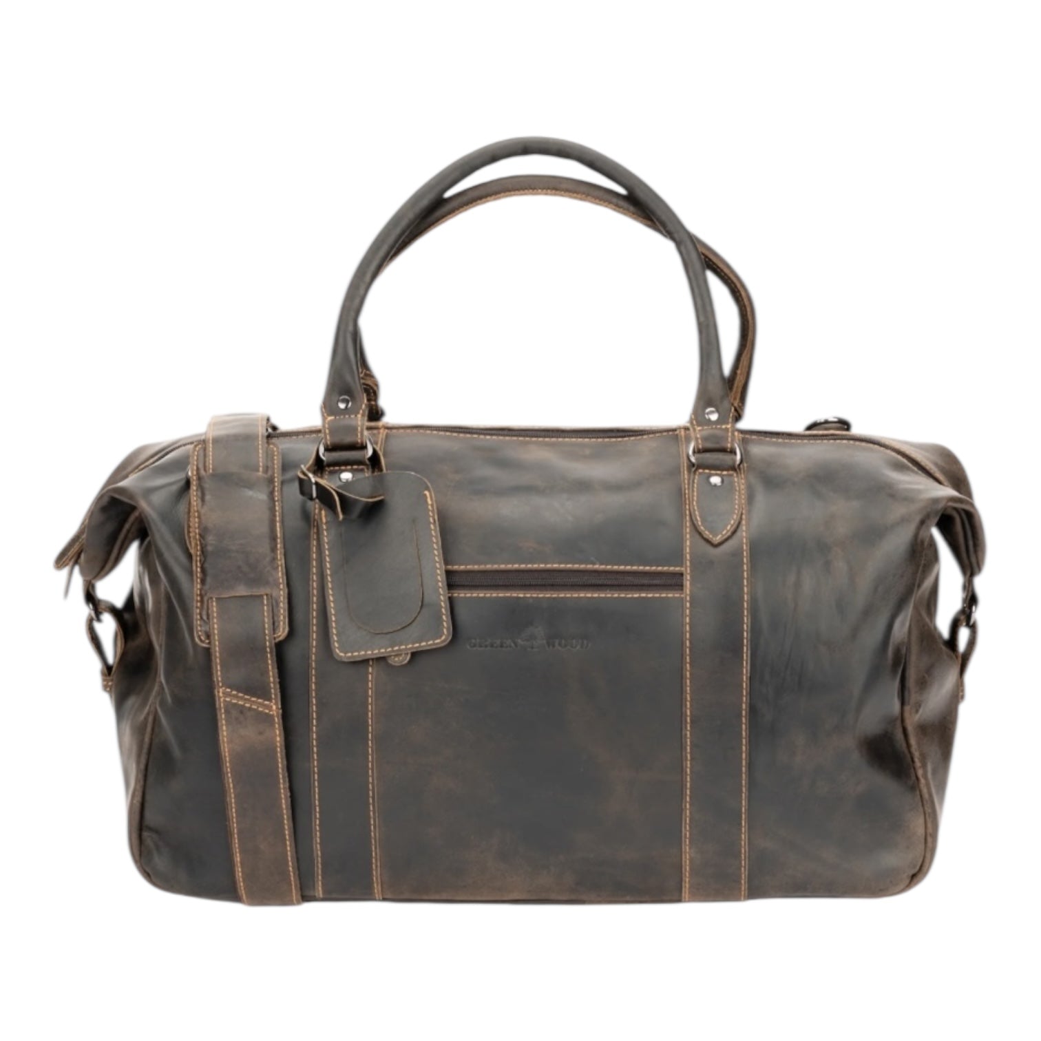 The Weekender Leather Duffle Bag - Brown