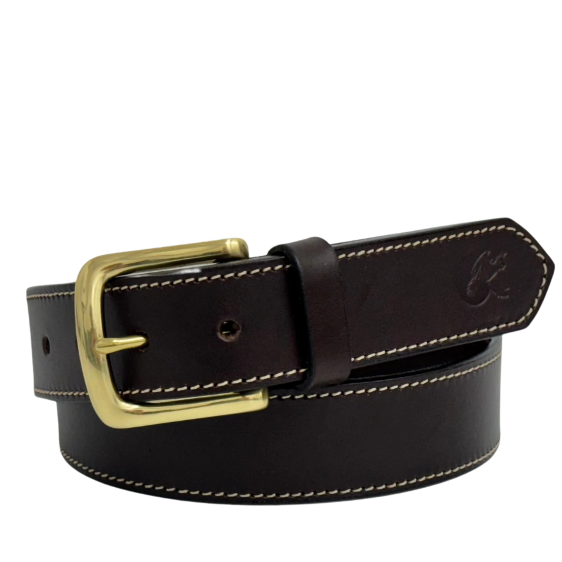 Drafter 35mm Double Loop Leather Belt - Brown