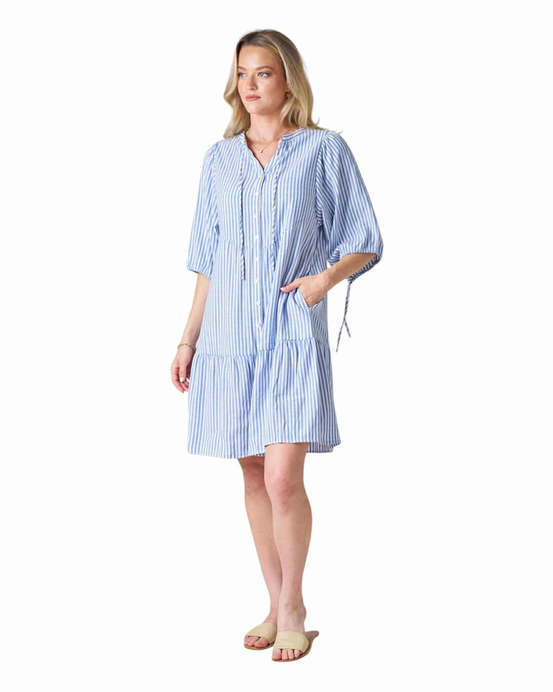 ‘Annie' Stripe Dress - Blue