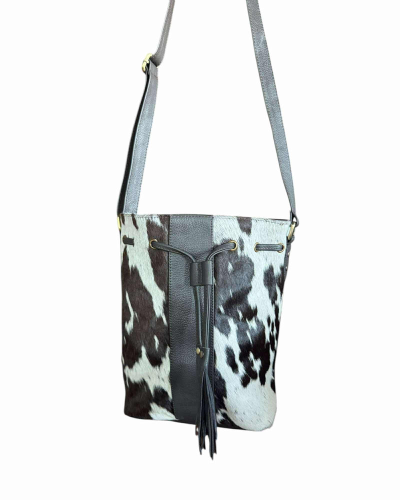 ‘Mingoola’ Cowhide Bucket Bag - Brown