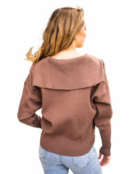 'Jess' Quarter Zip Jumper - Chocolate