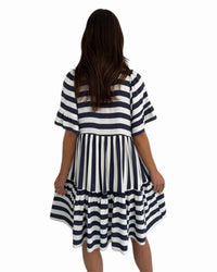 ‘Petrina' Stripe Dress - Navy