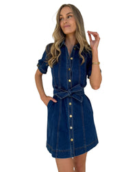 'Alba' Denim Dress - Dark