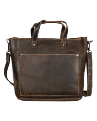 Leather Crossbody Mini Tote - Brown