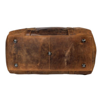 'Munich' Leather Overnight Duffle Bag - Sandel