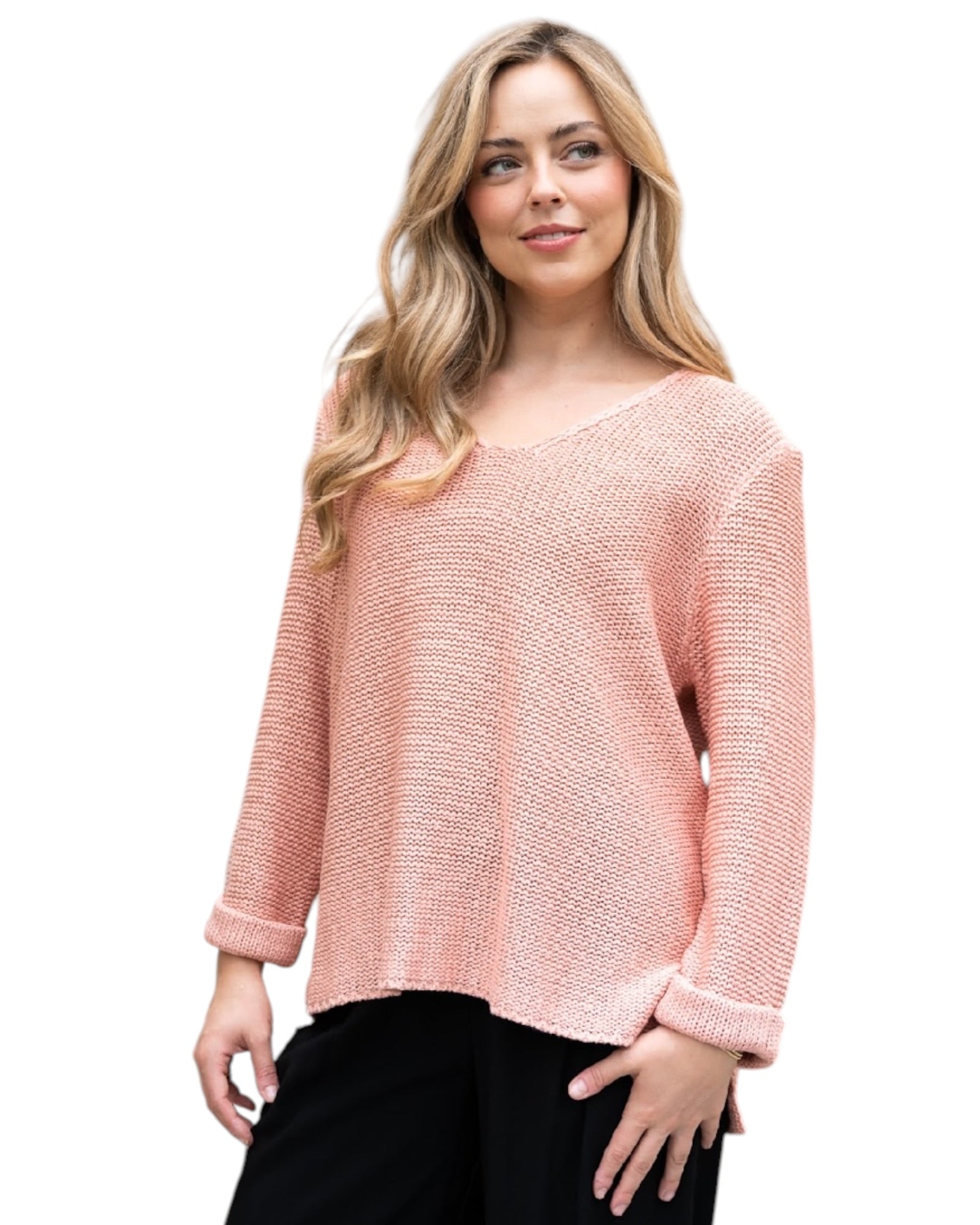 'Charlie’ Knit Jumper - Salmon Pink