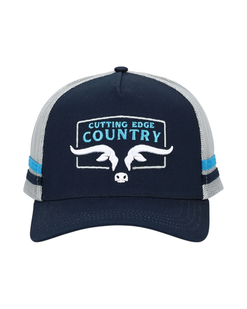 CEC Blue & Grey Longhorn Logo Trucker Cap