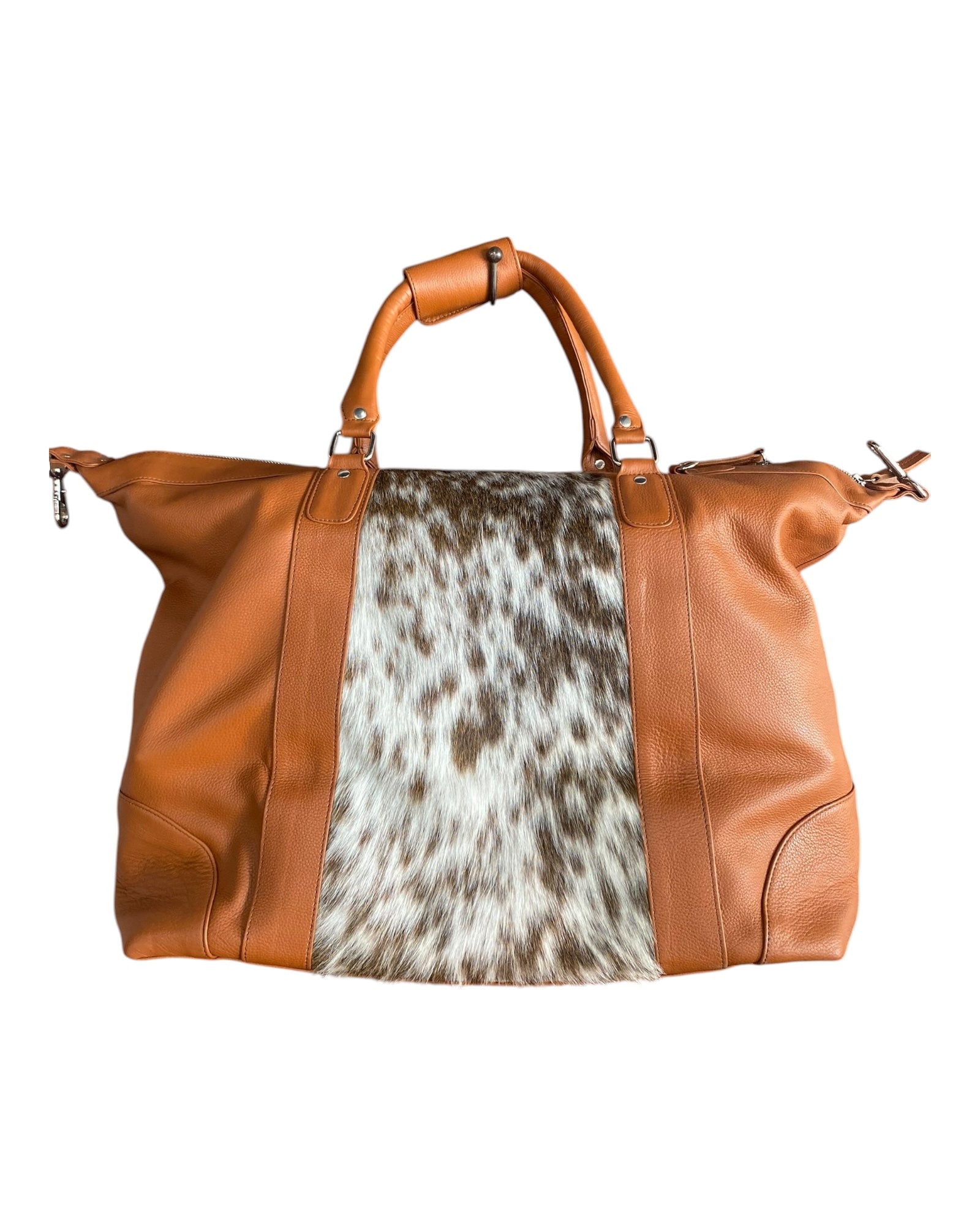 ‘Sable' Cowhide Duffle Weekender Bag – Tan