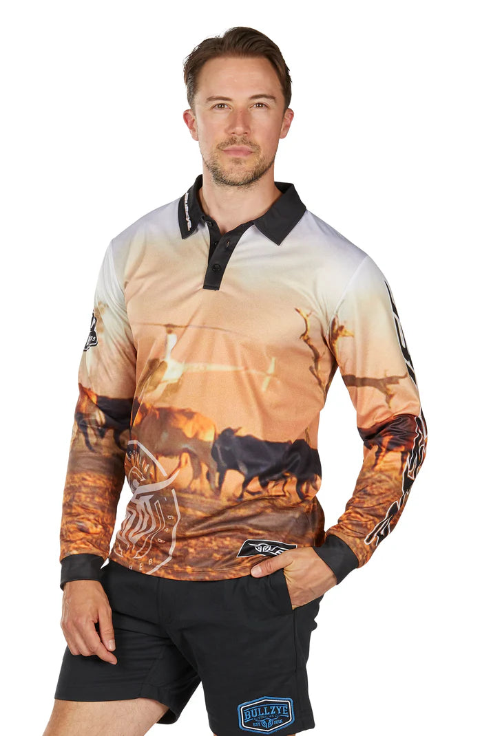 Mens 'Helicopter' Longsleeve Fishing Shirt