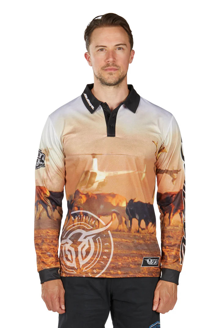 Mens 'Helicopter' Longsleeve Fishing Shirt