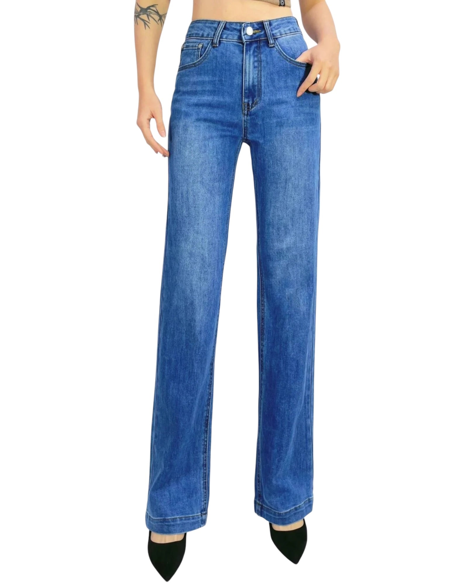 'Chelsea' Straight Leg Jeans - Blue