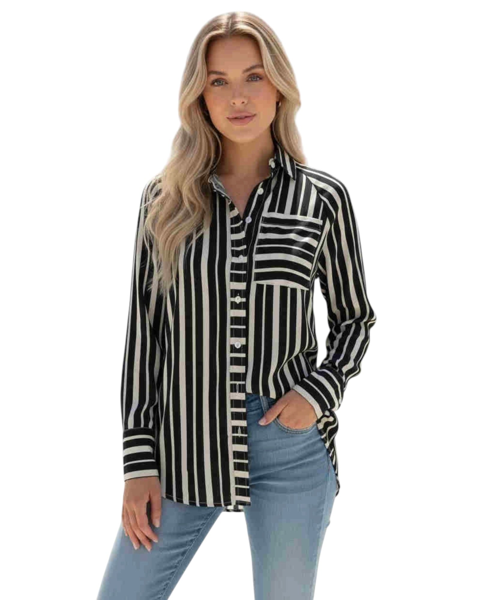 ‘Samaria' Stripe Top - Black/Cream