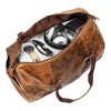 'Munich' Leather Overnight Duffle Bag - Camel