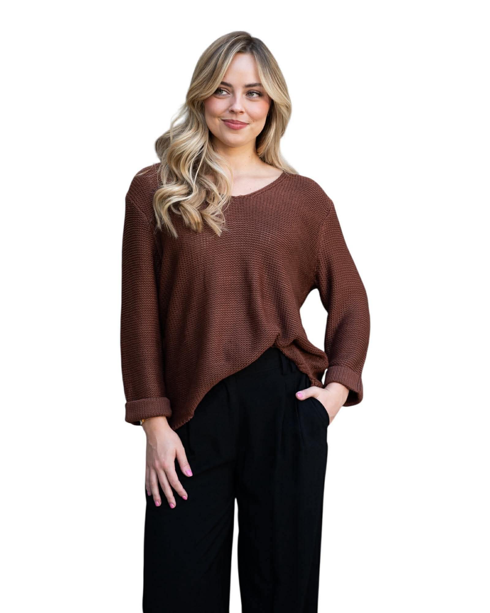 'Charlie’ Knit Jumper - Chocolate