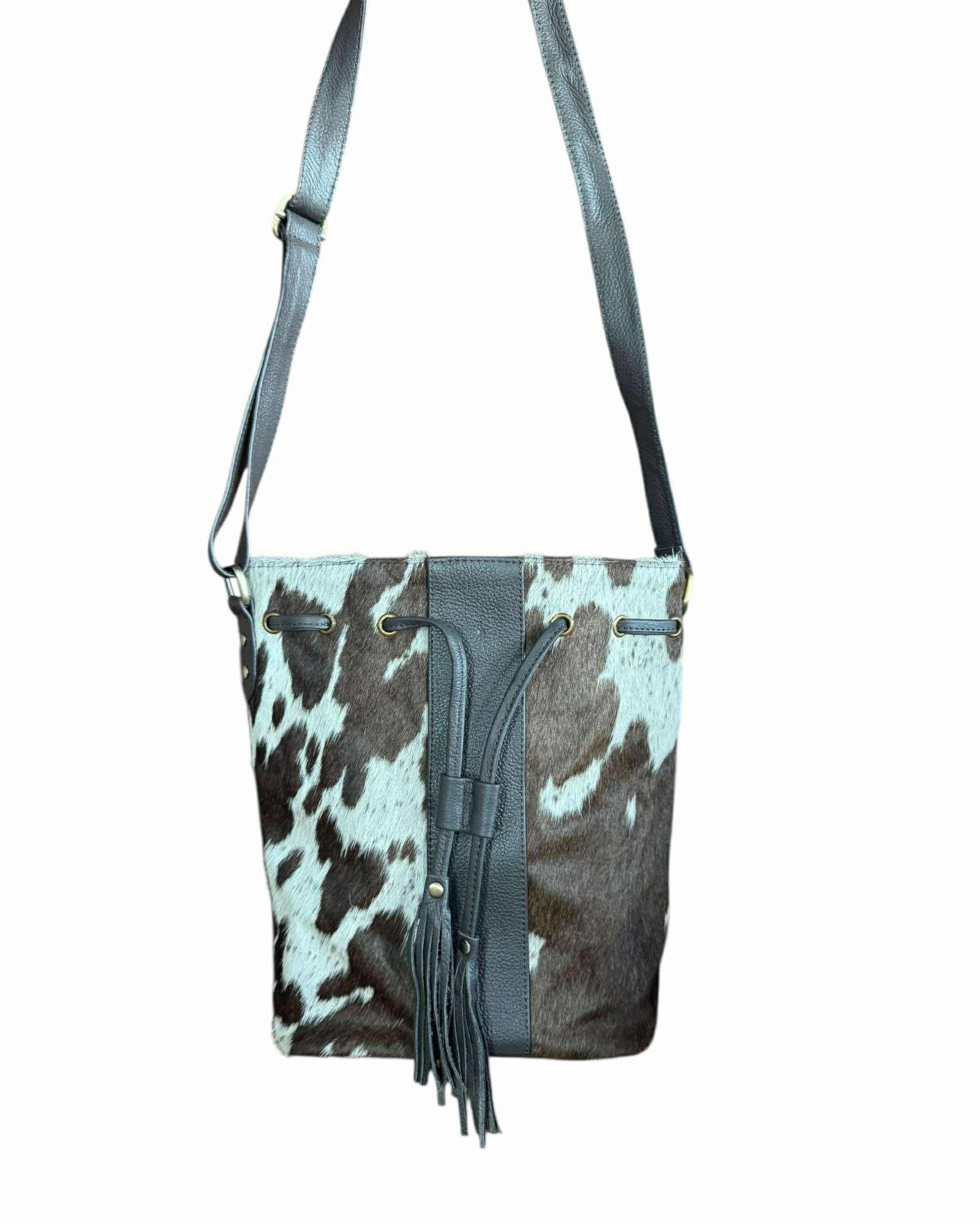 ‘Mingoola’ Cowhide Bucket Bag - Brown