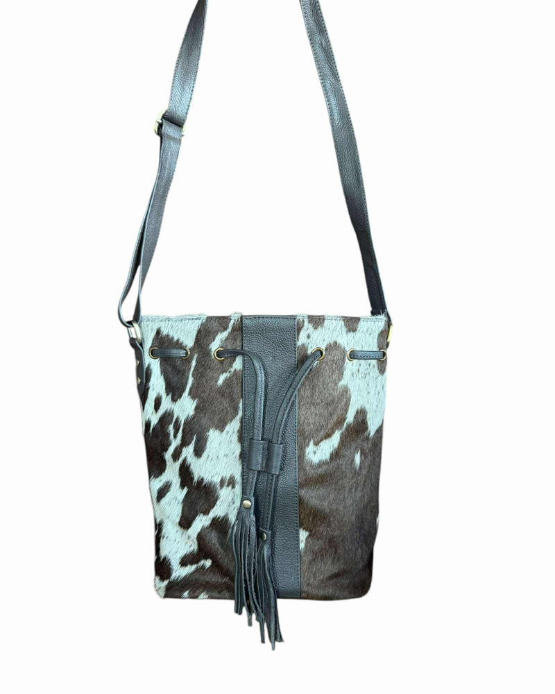 ‘Mingoola’ Cowhide Bucket Bag - Brown