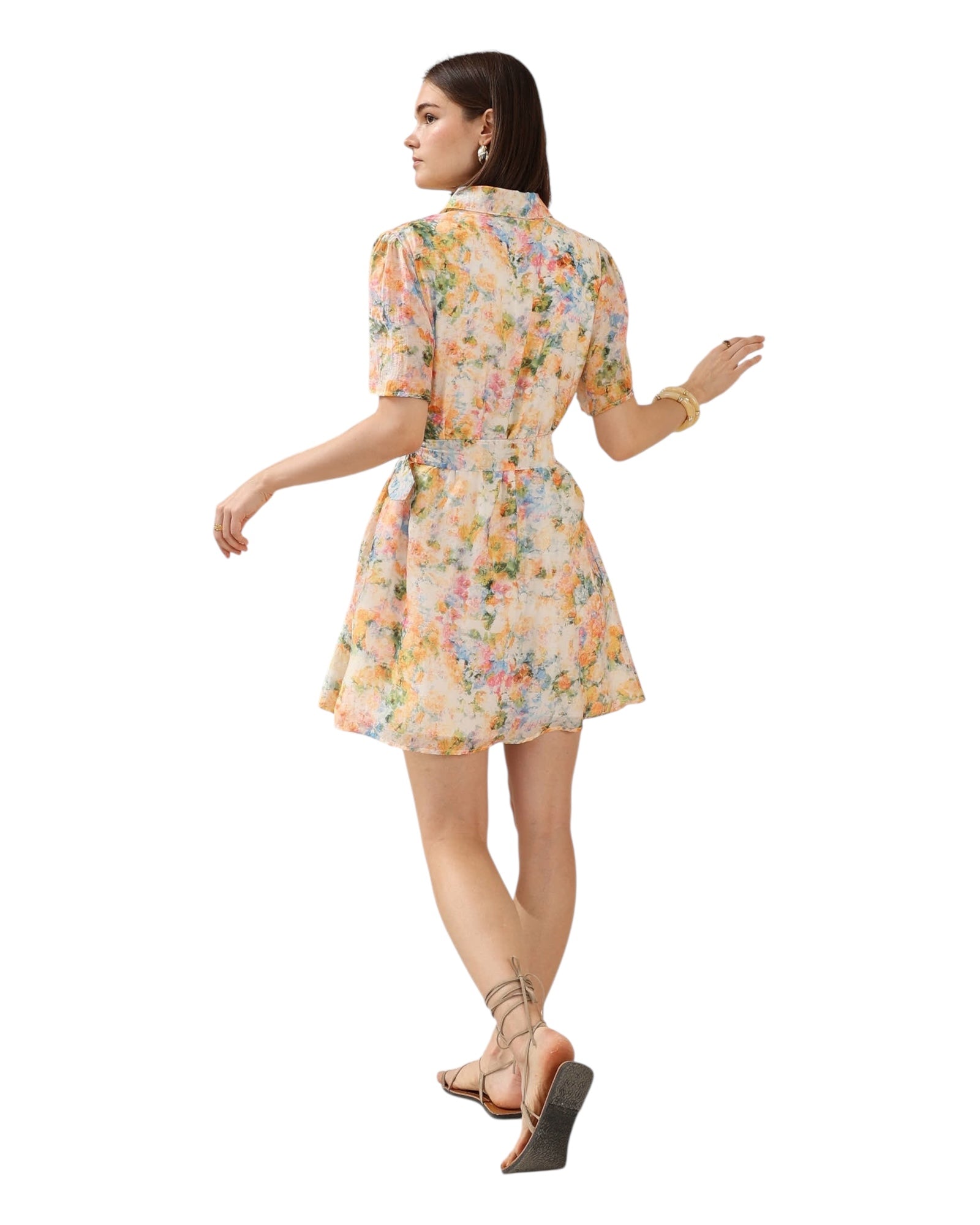 'Sophie' Belted Mini Dress - Yellow