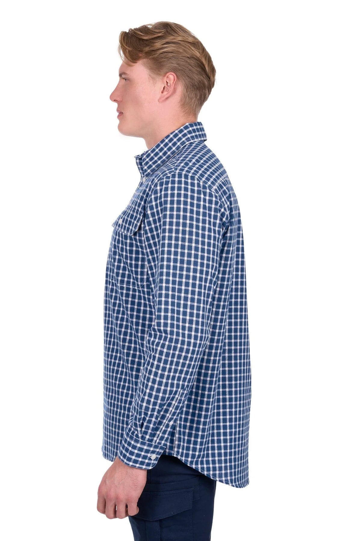 ‘Alden' Longsleeve Shirt - Navy/White