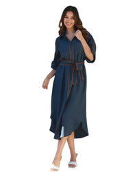 'Alina' Midi Dress - Navy