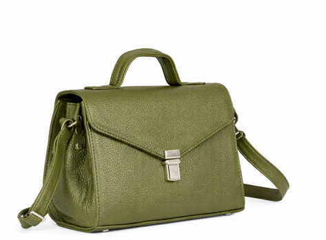 ‘Harper' Leather Crossbody Bag – Olive Green