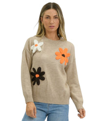 'Poppy' Bloom Knit - Beige