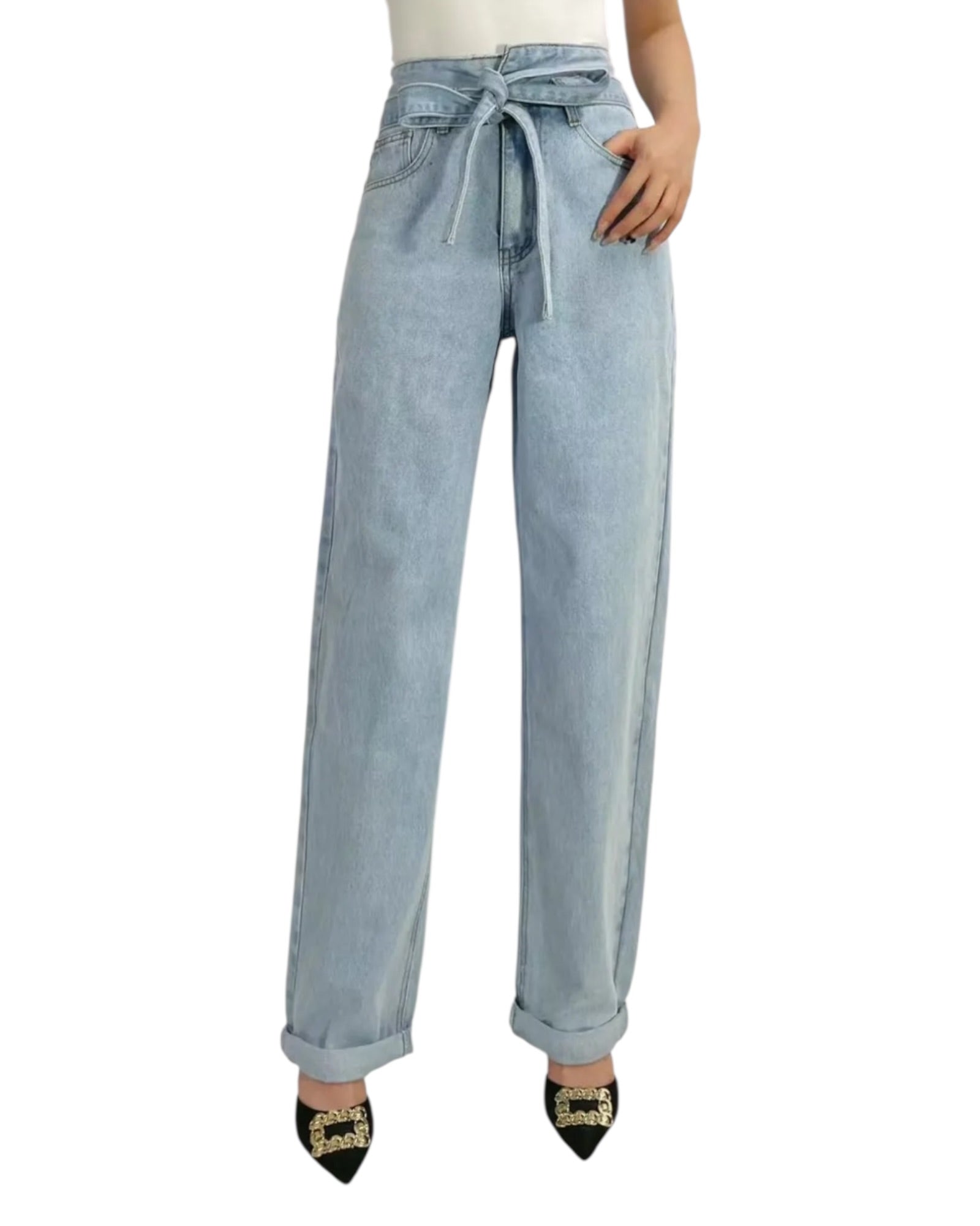 'Jane' Belted Waist Jeans