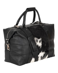 'Outback' Cowhide Weekender Duffle Bag - Black