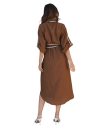 'Alina' Midi Dress - Brown