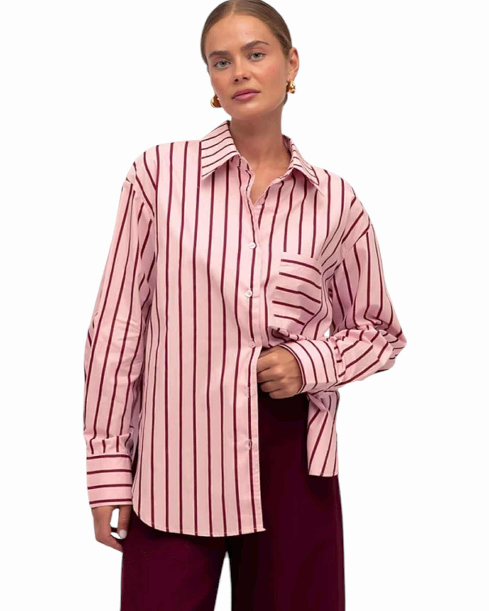 ‘Millie' Stripe Shirt - Pink