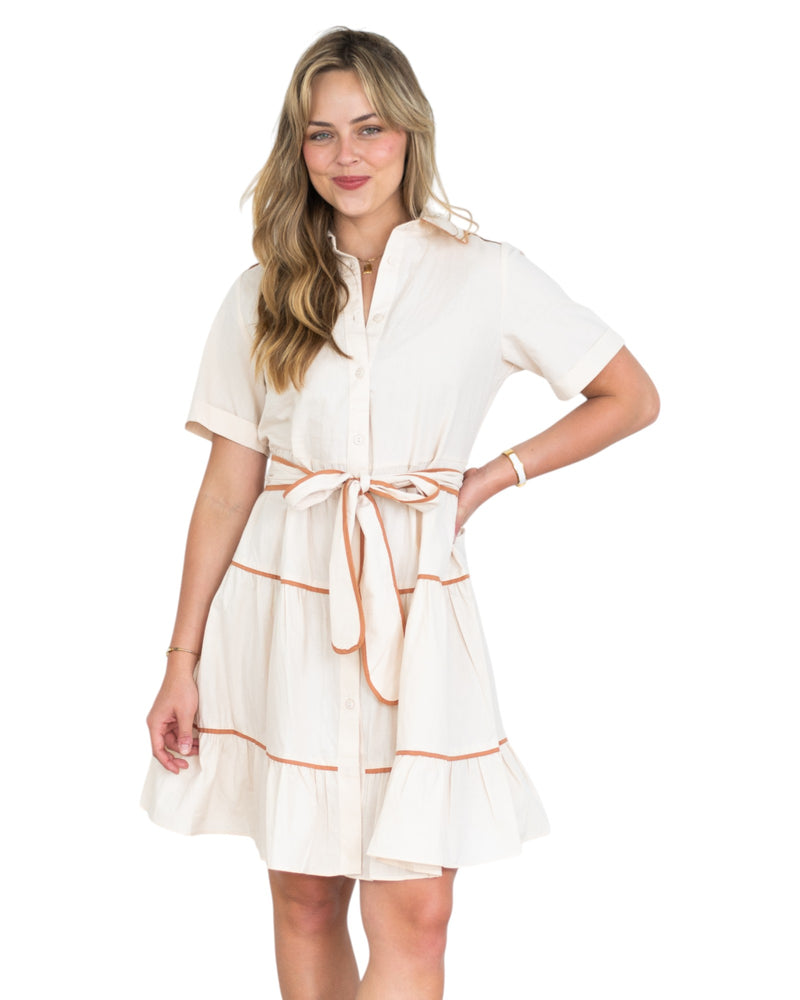 'Brooke' Binding Dress - Ivory