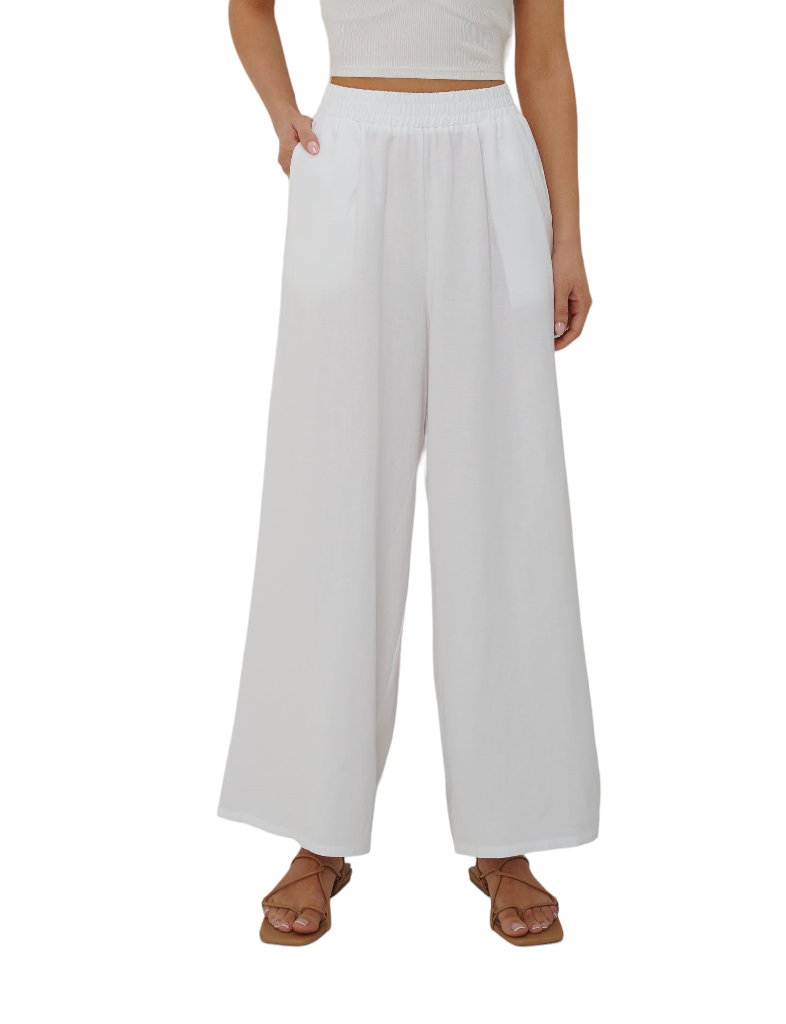 'Jade' Linen Pants - White