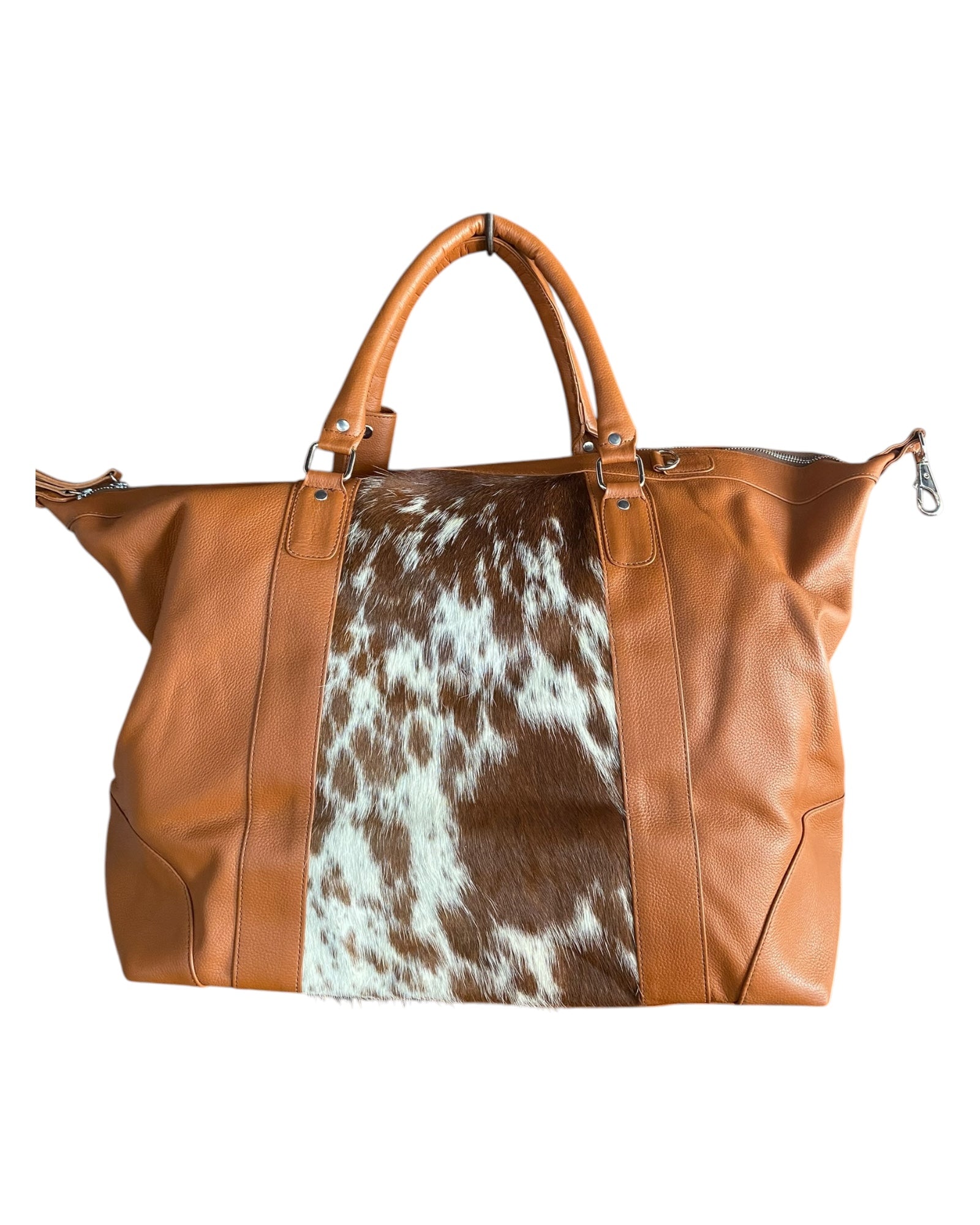 ‘Sable' Cowhide Duffle Weekender Bag – Tan