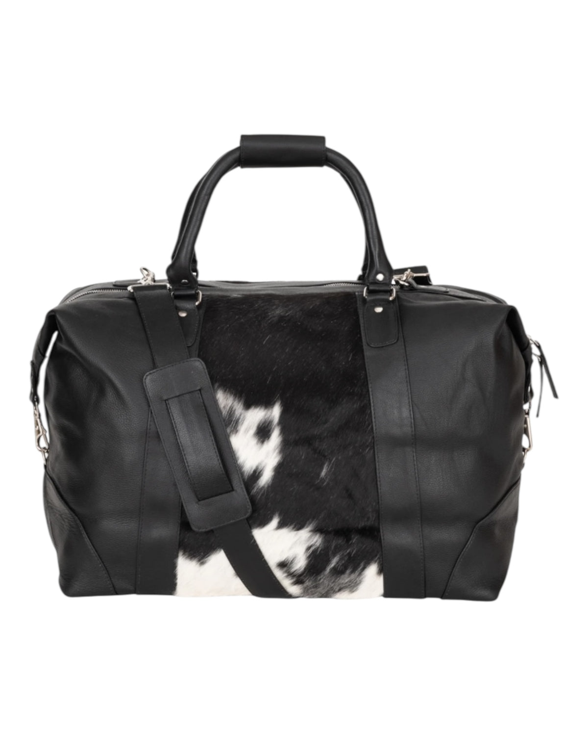 'Outback' Cowhide Weekender Duffle Bag - Black