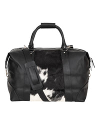 'Outback' Cowhide Weekender Duffle Bag - Black