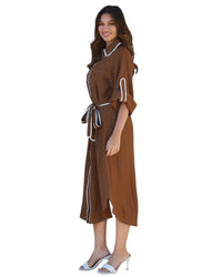 'Alina' Midi Dress - Brown