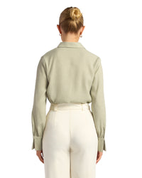 'Ruby' Collared Blouse - Sage