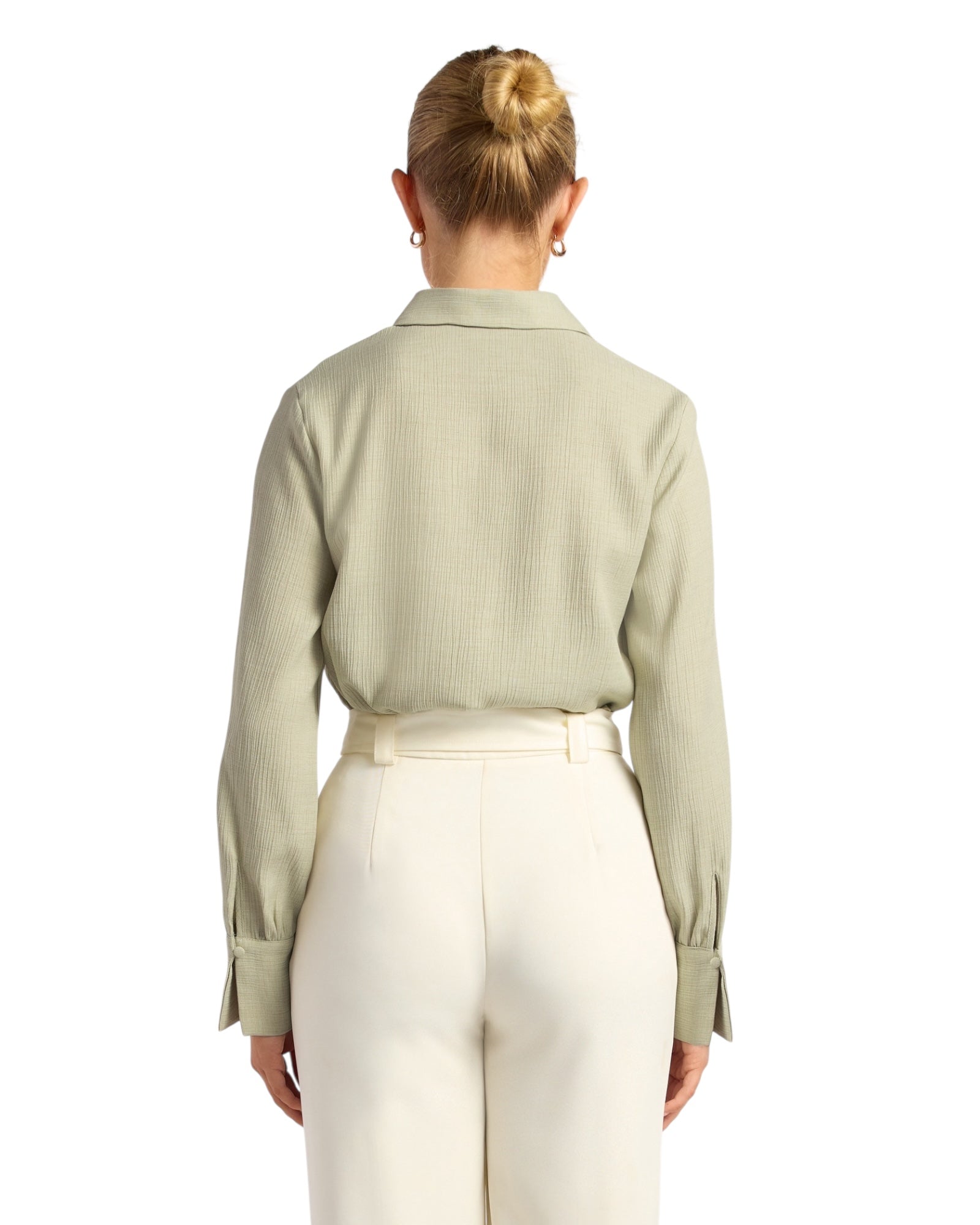 'Ruby' Collared Blouse - Sage