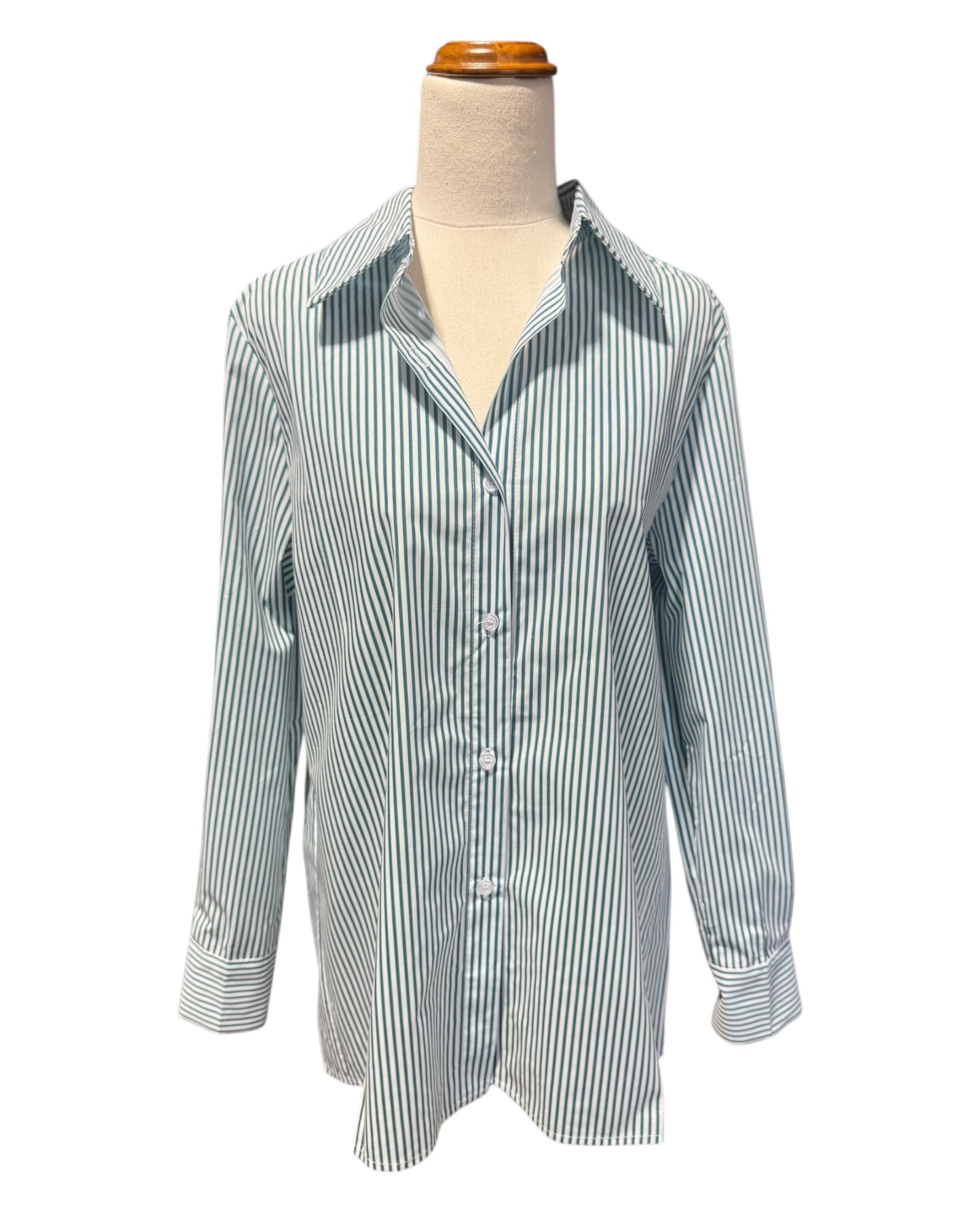 'Ally' Stripe Shirt - Emerald