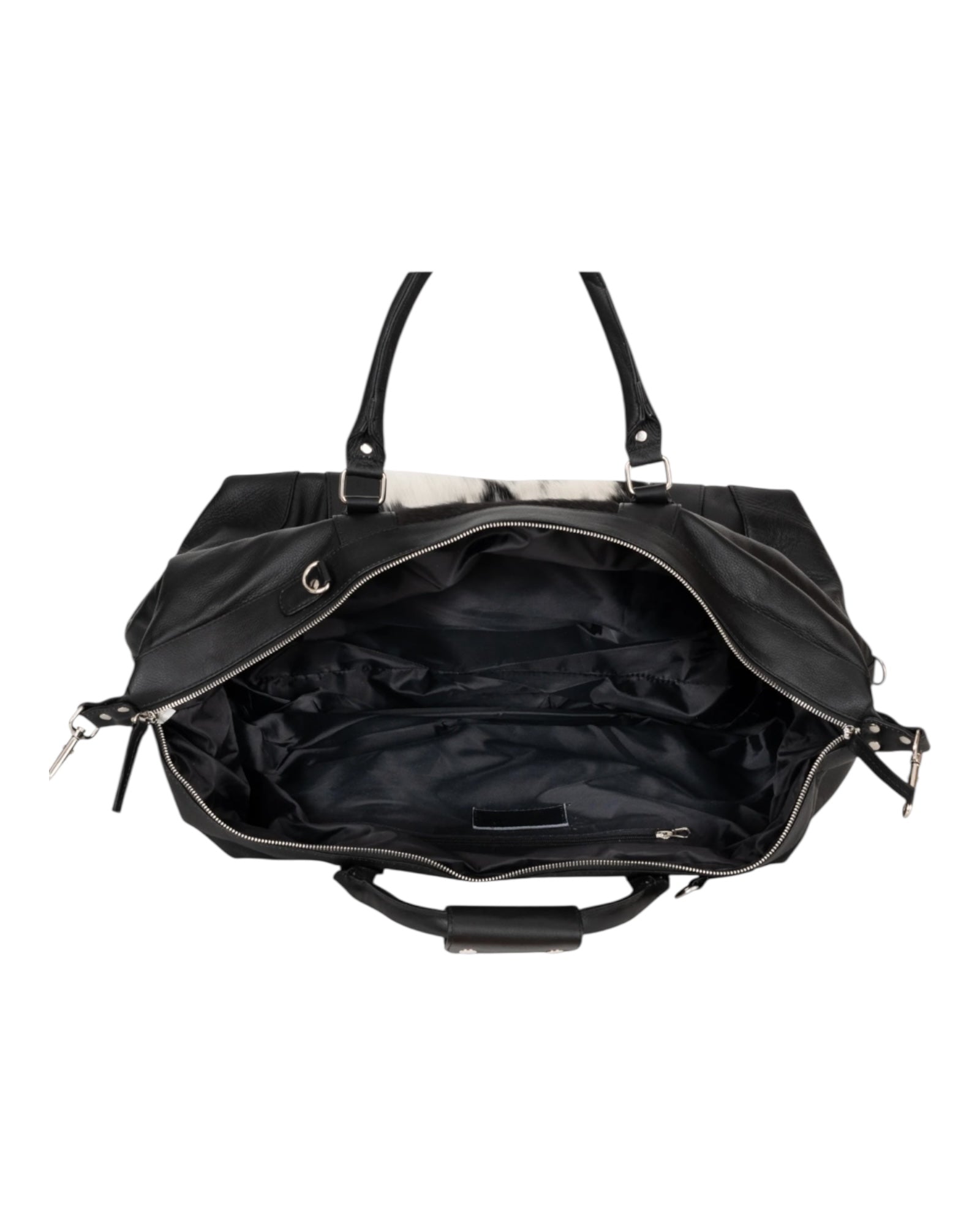 'Outback' Cowhide Weekender Duffle Bag - Black