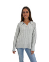 'Kaye' Cable Knit Jumper - Grey