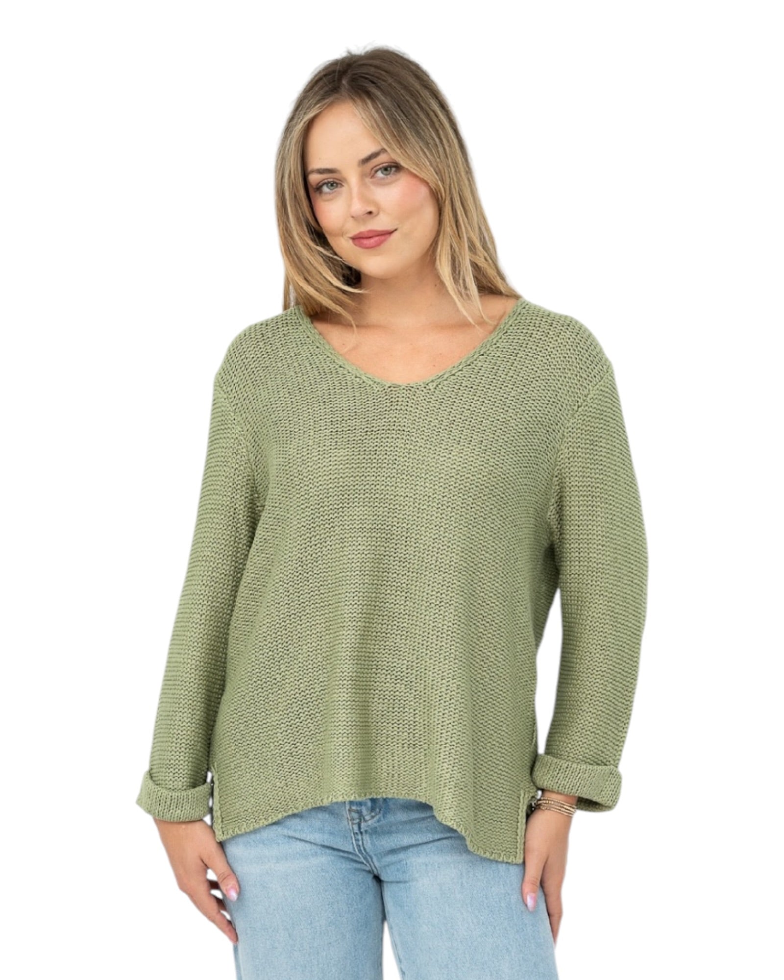 'Charlie’ Knit Jumper - Light Sage