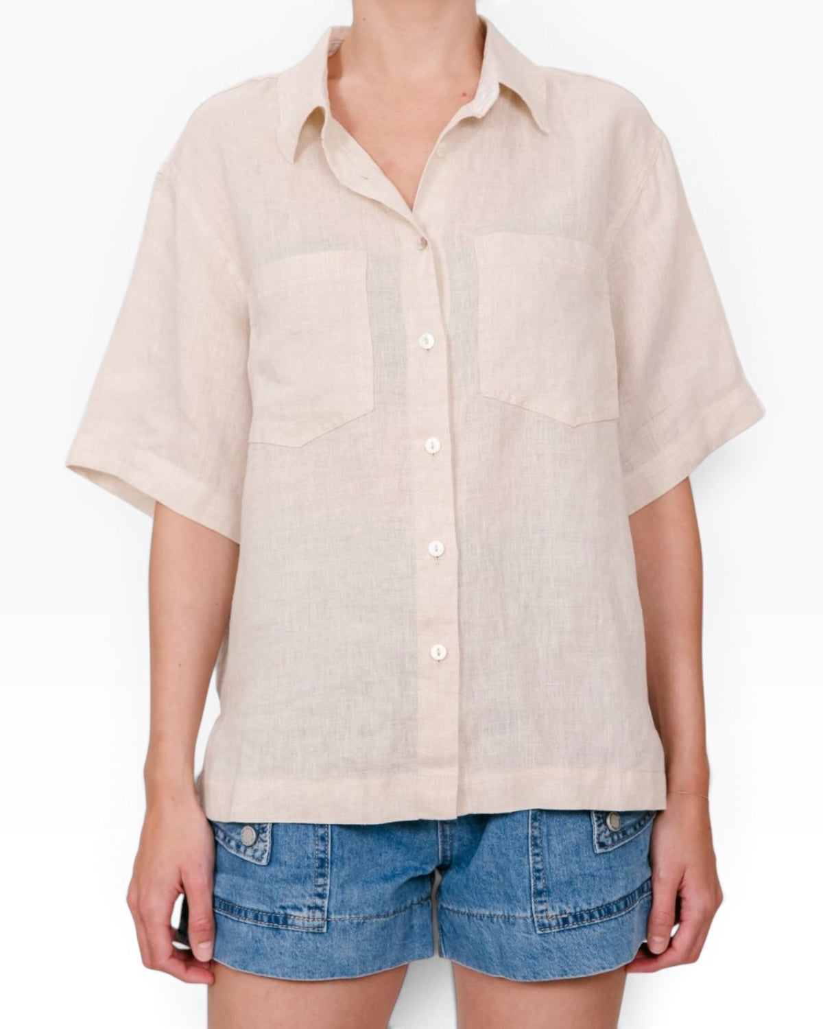 'Oakleigh' Linen Shirt - Oatmeal