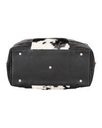 'Outback' Cowhide Weekender Duffle Bag - Black
